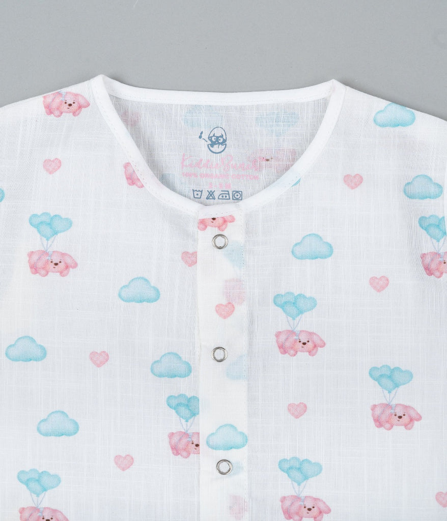 Cotton Jablas Full Print - Flying Pup