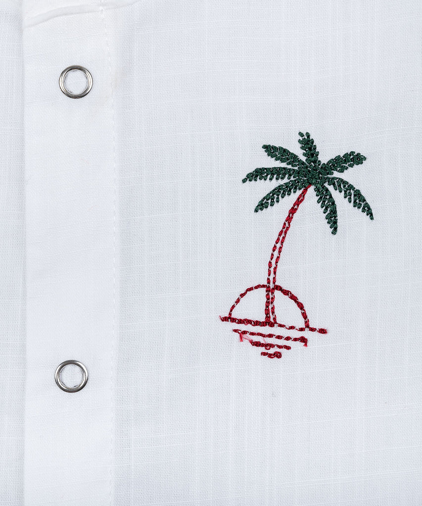 Cotton Jablas Embroidery- Coco Tree