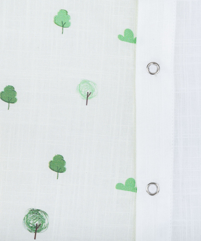 Cotton Jablas Half Print - Green Grove